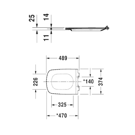 Duravit DuraStyle Сиденье для унитаза съемное, удлиненное исполнение, петли: нерж. Сталь, с автоматическим закрыванием 