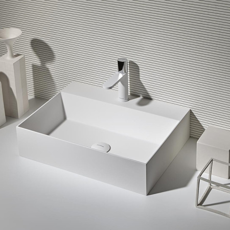 ANTONIO LUPI INDIGO Смеситель для раковины на 1 отверстие, излив 165 мм., ручка хром блестящий, цвет белый матовый 