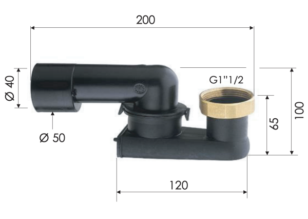 Сифон для слива-перелива 1"1/2 Remer 98P112 