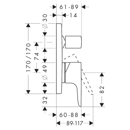 AX Citterio M Смеситель для ванны , цвет полированное золото 