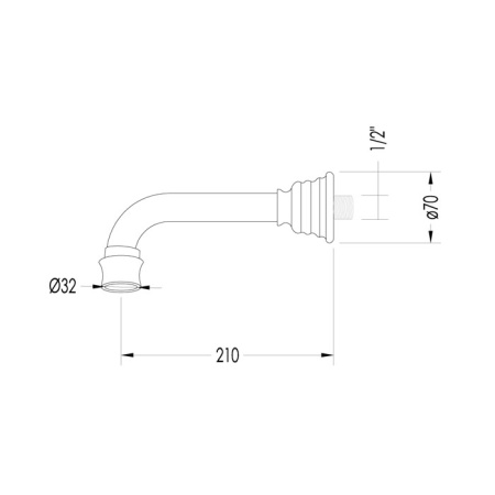 Devon Heritage Излив для ванны пристенной  , цвет светлое золото 