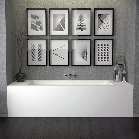 KNIEF Shape Ванна встраиваемая, 190x90xH60cм, с щелевым сл-перел-м click-clack, белая мат.( к-т ножек вкл.) Производить будут с мая 2023г 