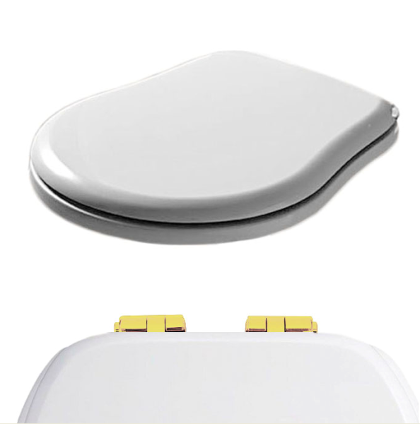 KERASAN Retro Сиденье для унитаза, цвет белый/золото (ПО ЗАПРОСУ!) 