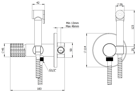 Гигиенический душ со смесителем Remer Celebrity CEC65W 