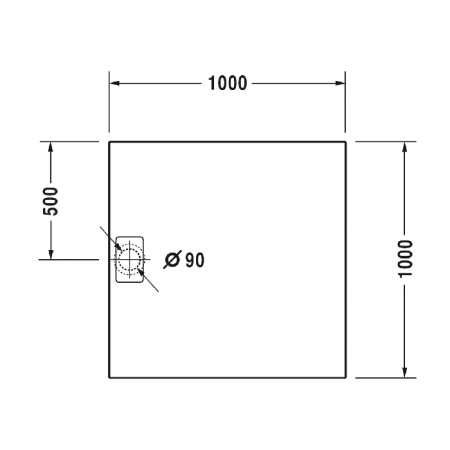 Duravit  Stonetto Поддон композитный квадратный  1000x1000х50mm, d90, цвет Песочный 