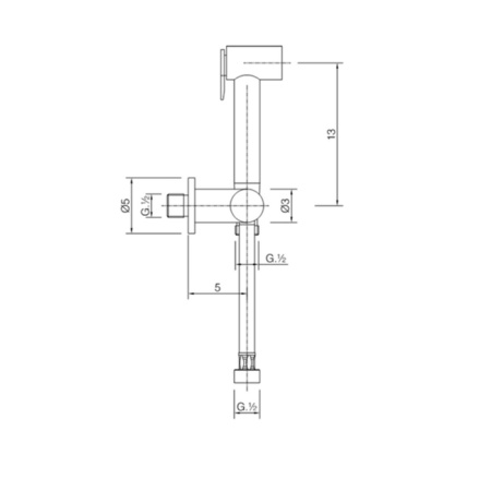 CISAL Shower Гигиенический комплект со шлангом 120 см,вывод с держателем, цвет Oro 