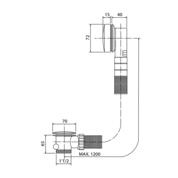 Fima Carlo Frattini Complementi Bagno Слив-перелив для ванны, с донным клапаном click clack, цвет: чёрный матовый 