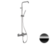 Душевая система термостатическая с изливом Remer Elegance EQ34A7MMSSOFCFP, черный брашированный хром