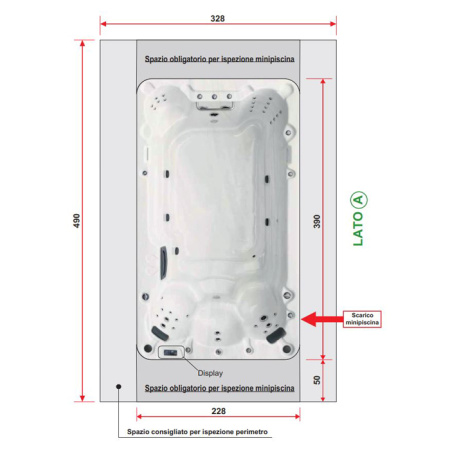 Gruppo Treesse Antibes Минибассейн 390x228x137 см отдельностоящий, для улицы 
