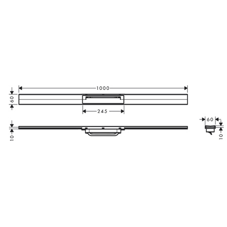 HANSGROHE RAINDRAIN FLEX Внешняя часть трапа для душа 1000, укорачиваемого, цвет черный матовый 
