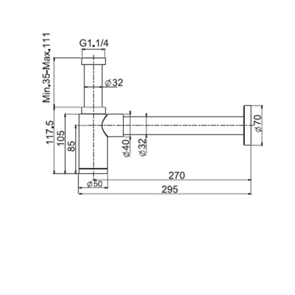 FIMA|Carlo Frattini Sottolavabo Сифон дизайнерский для раковины, цвет золото 