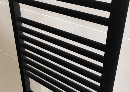 Irsap Ares Полотенцесушитель электр. 580x818x30мм (15 трубок-2 пром), мощность:400 ватт,с электр/термостатом, провод: 1200мм, цвет: черный матовый(К1) 