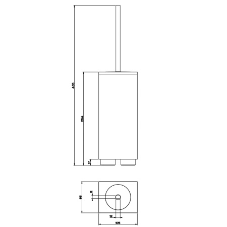 Gessi Rettangolo Ершик для унитаза напольный, цвет: хром/черный 