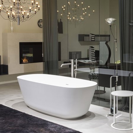 ANTONIO LUPI BAIA SMALL Ванна отдельностоящая 1700х700х530 мм., с нажимным донным клапаном, сифоном и гибким шлангом, Cristalplant, цвет белый 