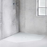 BETTE Floor Caro Душевой поддон пятиугольник 100х100 см, D=90 мм, с шумоизоляцией, цвет белый