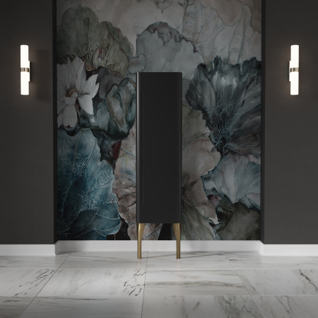 Kerasan Waldorf Колонна подвесная 40х35х129 см, с дверкой, петли справа DX, цвет Nero matt 