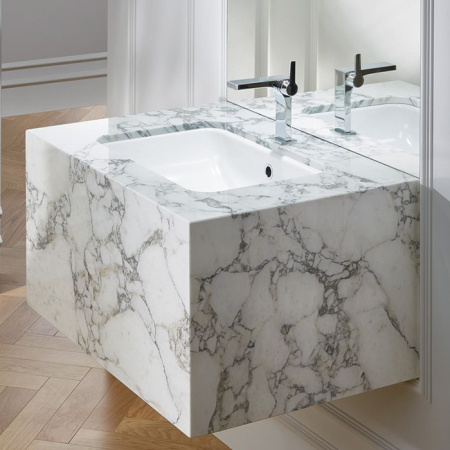 BETTE One Раковина встраиваемая под столешницу 434×416×130 мм,  без отв под смес.с перел. с крепл. в компл.цвет белый 