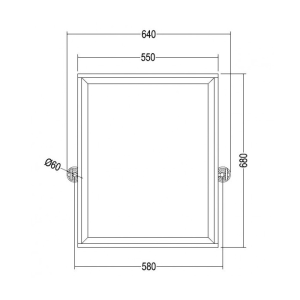 Devon&Devon Chelsea Зеркало поворотное 645х680х74 мм., цвет хром 
