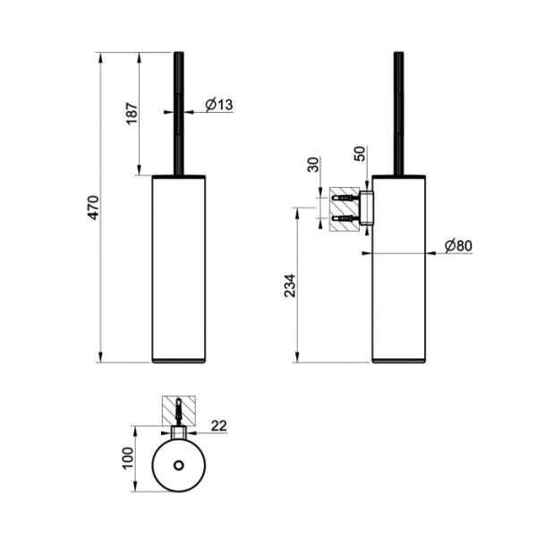 GESSI INCASTRI ACCESSORIES  Ершик  подвесной   цвет: Black Metal Br. PVD 