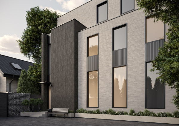  фасадная  Carrizo Grey Elewacja Struktura Stripes Mix Mat 40x6,6 (0,79) 