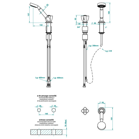 THG PETALE DE CRISTAL NOIR Смеситель на борт ванны, прогрессивный, на 2 отверстия, без излива, цвет полированное золото 