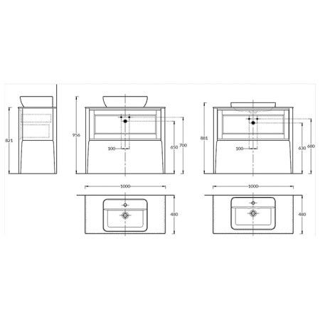 Kerama Marazzi Тумба PLAZA Classic NEO напольная 1+1 ящик 100, орех матовый 