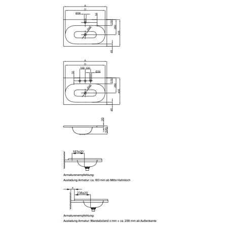 BETTE COMODO Раковина встраиваемая на столешницу  600×495×120 мм,  без отв под смес.и перел. с крепл. в компл.цвет белый 