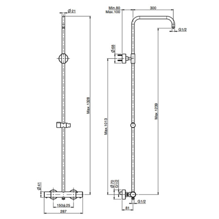 Fima Carlo Frattini Colonne doccia Смеситель для душа, термостатический, с душевой стойкой, цвет: хром 