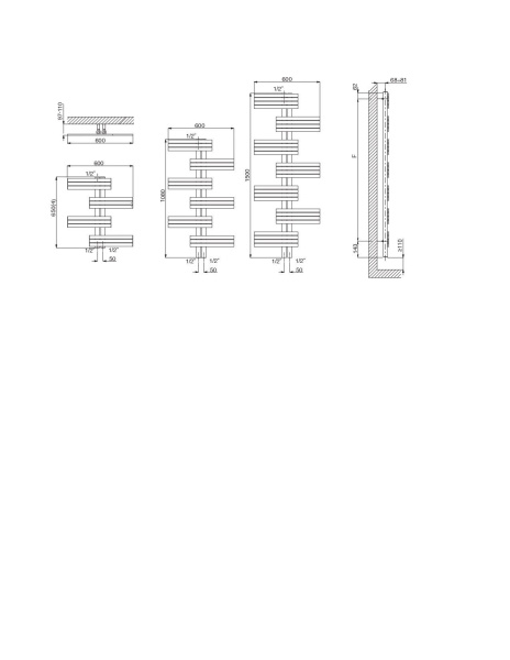 Cordivari Babyla, полотенцесушитель водяной 650/600, цвет золото 
