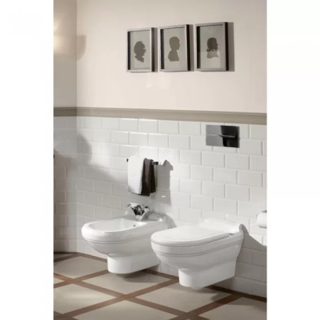 Villeroy&Boch Hommage Унитаз подвесной 370*600*345, покрытие CeramicPlus, цвет альпийский белый 