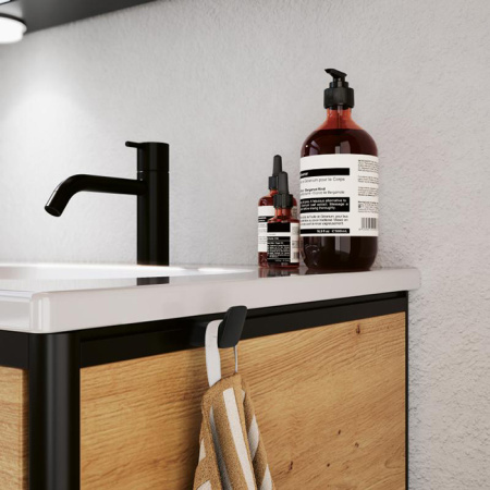 Burgbad  VRY Крючок двойной для мебели, черный матовый 