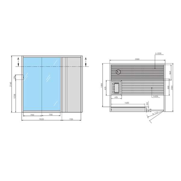 Effegibi Yoku S Door Био-Сауна 230x200h214см, SX, цвет: черный орех 