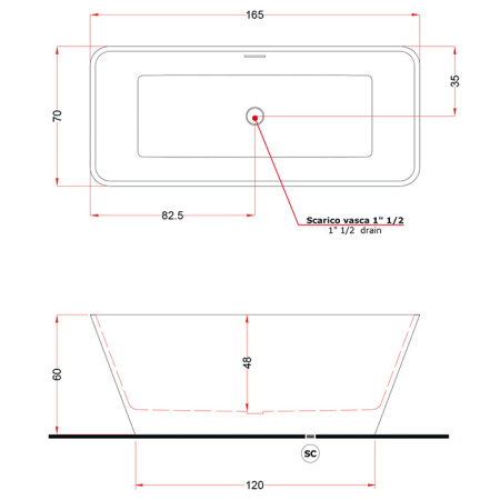 Gruppo Treesse Viva Ванна отдельностоящая овальная 165х70х60 см из искусственного камня, цвет белый матовый 