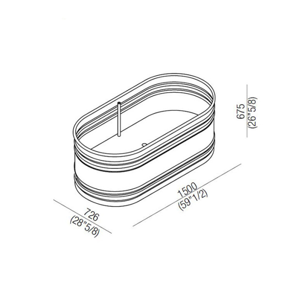 Agape Vieques Ванна отдельностоящая 150х72.6х67.5 см, цвет: темно-серая 