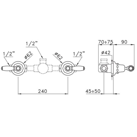 Stella Italica Leve Внешняя часть встраиваемого смесителя для душа 3292, цвет: хром 