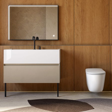 KERASAN KANAAL Раковина подвесная ,с 2 отв под смес, 100х40х25 см, цвет белый глянец 