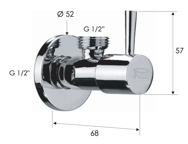 Запорный вентиль 1/2*1/2 Remer 128L1212 