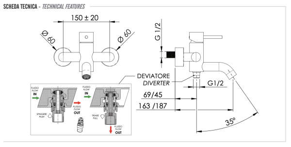Смеситель для ванны Remer X Style X05 