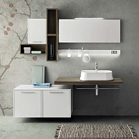 CERASA Velvet  Комплект мебели, с накладной раковиной, с зеркалом и подвесными шкафчиками  190см, цвет: opaco Bianco/Eucalipto