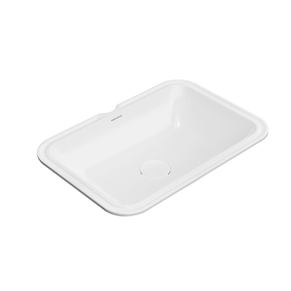 Kerama Marazzi Раковина PLAZA встраиваемая снизу 54,5*38*14см, без отв. под смеситель, с переливом, белая глянцевая 