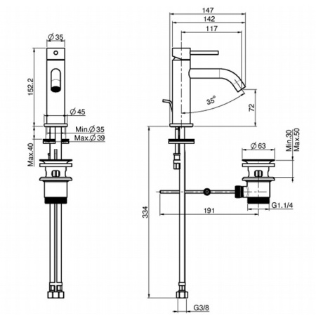 Смеситель для раковины, Fima Carlo Frattini, Spillo Up, цвет-хром 