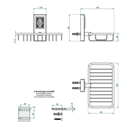 THG METROPOLIS CRISTAL CLAIR Мыльница-корзина металлическая 160х95 мм., цвет хром 