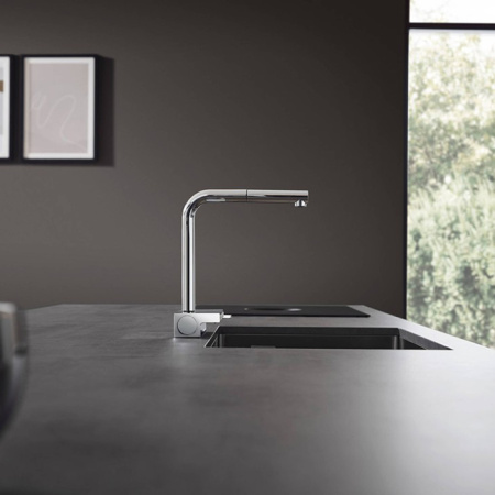 HG Aquno Select M81 Кухонный смеситель однорычажный, 250, с вытяжным душем, 2jet, sBox, цвет хром 