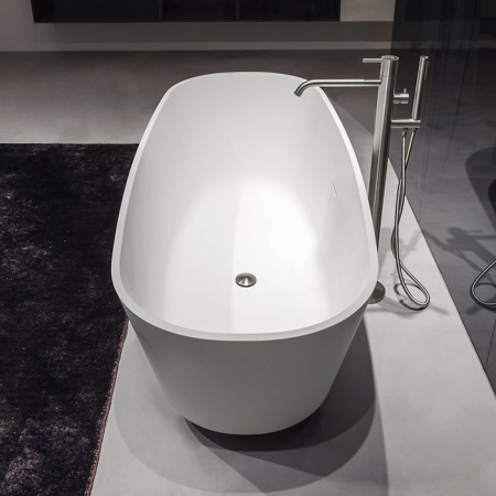 ANTONIO LUPI BAIA SMALL Ванна отдельностоящая 1700х700х530 мм., с нажимным донным клапаном, сифоном и гибким шлангом, Cristalplant, цвет белый 