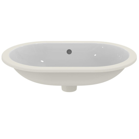 Ideal Standard Connect Раковина 620х410 мм, овальная, встриваемая снизу без отв. под смес., с крепежом, цвет: белый глянец 