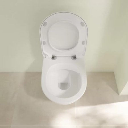 Villeroy&Boch Subway 2.0 Унитаз подвесной 370*560*365, безободковый, в комплекте сиденье SlimSeat, микролифт, цвет альпийский белый 
