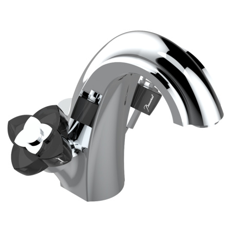 THG PETALE DE CRISTAL NOIR Смеситель для раковины на 1 отверстие, с донным клапаном, цвет хром 