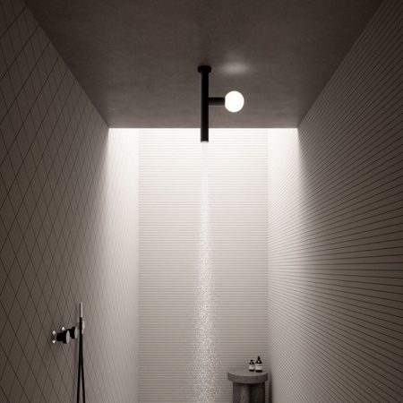 ANTONIO LUPI APOLLO Верхний душ Ø45 мм., с LED подсветкой, потолочный монтаж, цвет черный матовый 