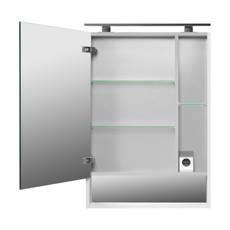 Roca THE GAP ORIGINAL Зеркальный шкаф 600x129x850 мм, с LED-светильником, розетка, вкл. от общего выключателя, белый матовый (ZRU9302748) 