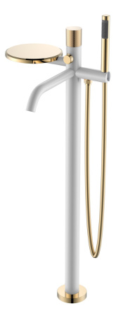 Смеситель STICK напольный WHITE TOUCH GOLD 